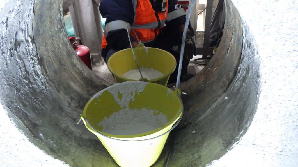 High-temperature refractory work